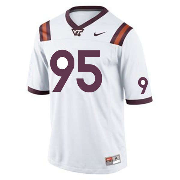 Men #95 Nigel Simmons Virginia Tech Hokies College Football Jerseys Sale-White